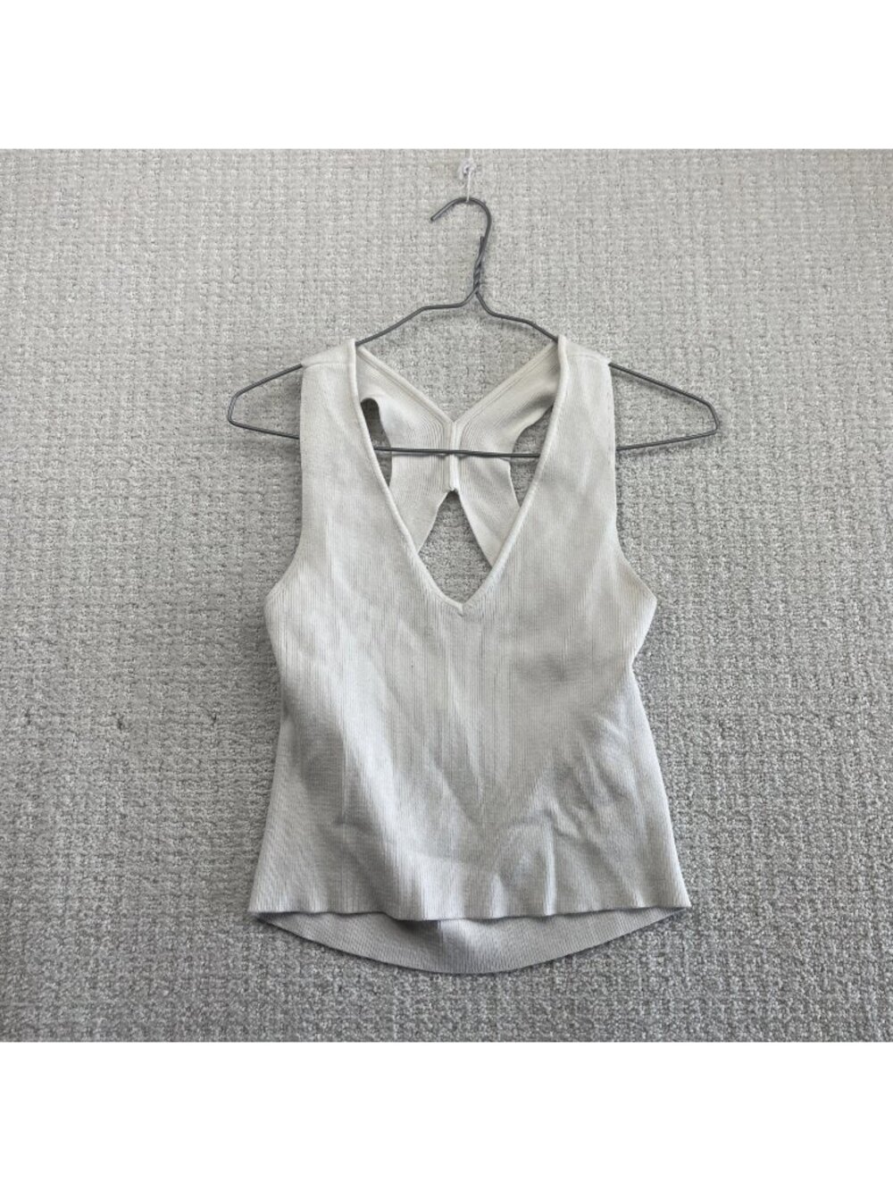 Y2K Dynamite Essential Tank Top White Ribbed Wom Sz S 2000's Night Out Glam